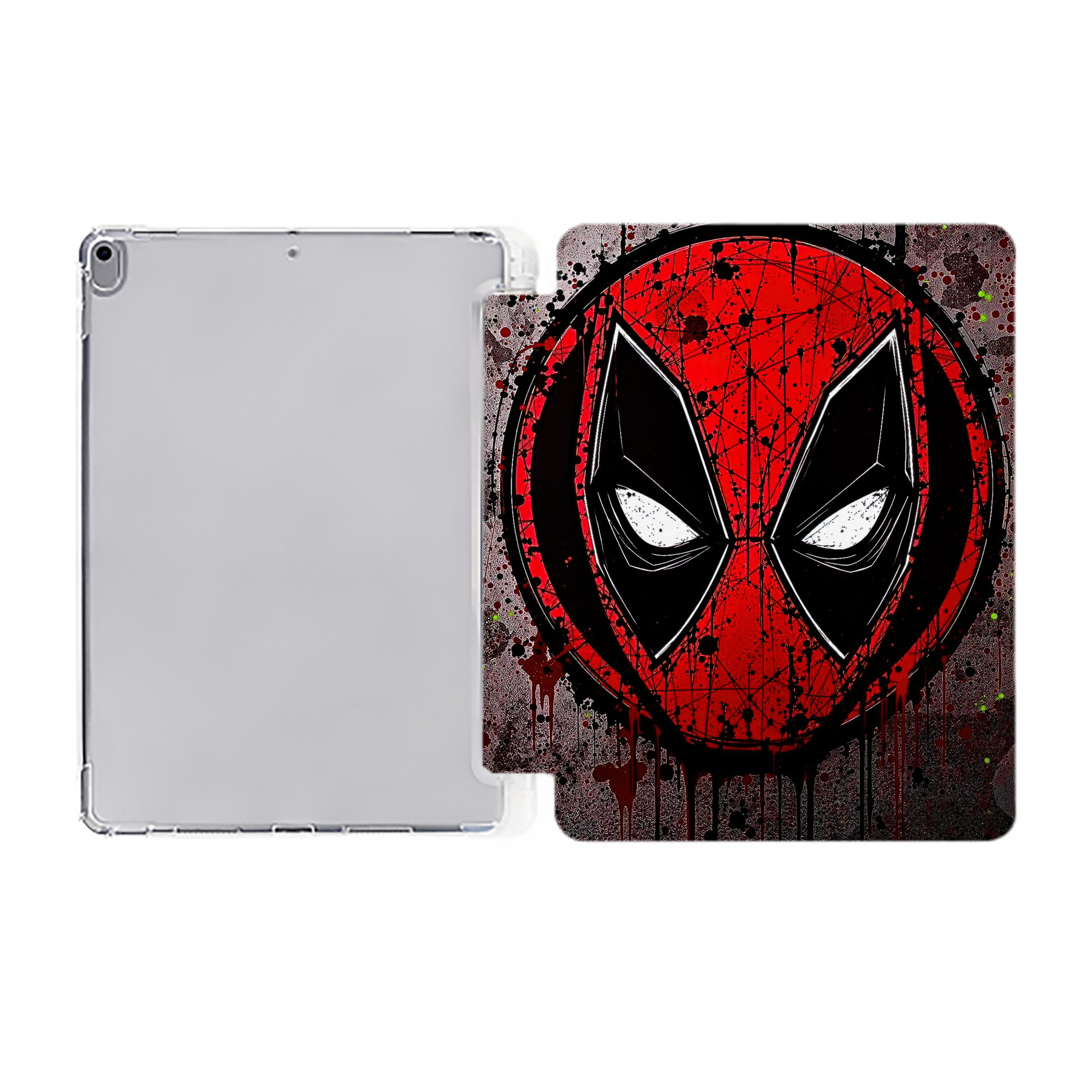 （画像用） Deadpool デッドプール IPad ケース ペン収納付き 三つ折りスタンド PUレザー×シリコン 対応機種9.5/10.5/10.9インチ
